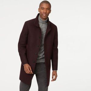 Club Monaco /  Men’s Loukas Wool Funnel neck maroon Topcoat 36 / S